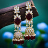 Sukkhi Engaging Maroon Gold Plated Pearl Jhumki Earring For Women