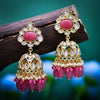 Sukkhi Glamorous Pink Gold Plated Kundan & Pearl Jhumki Earring For Women