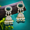 Sukkhi Drop-Dead Green Gold Plated Color Stone Jhumki Earring For Women