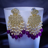 Sukkhi Fair Purple Gold Plated Pearl Dangler Earring For Women