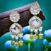 Sukkhi Good Yellow And White Gold Plated Pearl Dangler Earring For Women