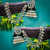 Sukkhi Goodly Green Gold Plated Kundan & Pearl Jhumki Earring With Chain For Women