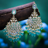 Sukkhi Gorgeous Sky Blue Gold Plated Kundan & Pearl Dangler Earring For Women