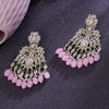 Sukkhi Likely Light Pink Gold Plated Kundan & Pearl Dangler Earring For Women