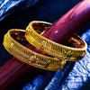 Sukkhi Statuesque Golden Gold Plated Pearl Traditional Bangle For Women