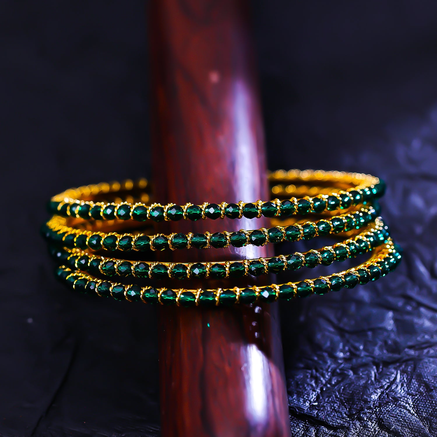 Sukkhi Superb Green Gold Plated Pearl Traditional Bangle For Women