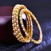 Sukkhi Dainty White Gold Plated Pearl Traditional Bangle For Women
