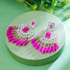 Sukkhi Satisfactory Pink Gold Plated Kundan & Pearl Dangler Earring For Women