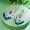 Sukkhi Tolerable Blue Gold Plated Kundan & Pearl Dangler Earring For Women