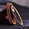 Sukkhi Superfine Maroon Gold Plated Pearl Contemporary Bangle For Women