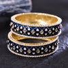 Sukkhi Standard Blue Gold Plated Pearl Ethnic Bangle For Women
