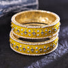 Sukkhi Absorbing Yellow Gold Plated Pearl Ethnic Bangle For Women