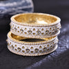 Sukkhi Engrossing White Gold Plated Pearl Ethnic Bangle For Women