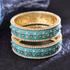 Sukkhi Gripping Sky Blue Gold Plated Pearl Ethnic Bangle For Women