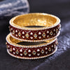Sukkhi Hypnotic Maroon Gold Plated Pearl Ethnic Bangle For Women
