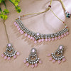 Sukkhi Gold Plated Color Stone & Kundan Light Pink Choker Basic Design Necklace Set for Women