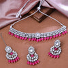 Sukkhi Rhodium Plated Kundan Pink Choker Basic Design Necklace Set for Women