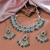 Sukkhi Gold Plated Color Stone & Kundan Blue Choker Floral Necklace Set for Women