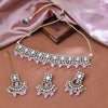 Sukkhi Rhodium Plated Kundan Light Pink Choker Basic Design Necklace Set for Women