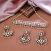 Sukkhi Gold Plated Color Stone & Kundan Light Pink Choker Basic Design Necklace Set for Women