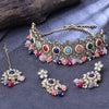 Sukkhi Gold Plated Color Stone & Kundan Multicolor Choker Floral Necklace Set for Women