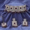 Sukkhi Gold Plated Color Stone & Kundan Maroon Choker Square Shape Necklace Set for Women