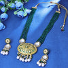 Sukkhi Hypnotic Gold Plated Green Pearl Long Haram Necklace Set for Women