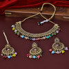 Sukkhi Luring Gold Plated Multicolor Pearl Choker Necklace Set With Maang Tikka for Women