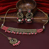 Sukkhi Fair Gold Plated Pink Austrian Stone Choker Necklace Set With Maang Tikka for Women