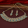 Sukkhi Glorious Gold Plated Grey Color Stone Choker Necklace Set for Women