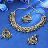 Sukkhi Radiant Gold Plated Green Pearl Choker Necklace Set With Maang Tikka for Women