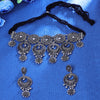 Sukkhi Nubile Rhodium Plated Silver Collar Necklace Set for Women