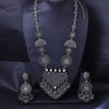Sukkhi Eye-Catching Rhodium Plated Silver Long Haram Necklace Set for Women