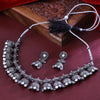 Sukkhi Snazzy Rhodium Plated Silver Collar Necklace Set for Women