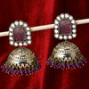 Sukkhi Fancy Gold Plated Purple Kundan Jhumki Earrings for Women