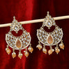 Sukkhi High-Test Gold Plated Brown Kundan Chandbali Earrings for Women