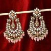 Sukkhi Select Gold Plated Light Pink Artificial Stone Chandbali Earrings for Women