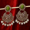 Sukkhi Absorbing Gold Plated Green & White Reversible Stone Chandbali Earrings for Women