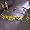 Sukkhi Haunting Gold Plated Yellow Color Stone Choker Necklace Set With Maang Tikka for Women