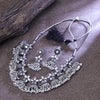 Sukkhi Intriguing Rhodium Plated Silver Kundan Collar Necklace Set for Women