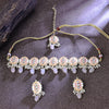 Sukkhi Absorbing Gold Plated Peach Kundan Choker Necklace Set With Maang Tikka for Women