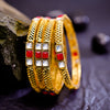 Sukkhi Handsome Pink And Golden Color Stone Gold Plated Traditional Set Of 4 Bangles for Women