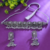 Sukkhi Dainty White Austrian Stone Oxidised Traditional Necklace Set for Women