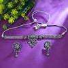 Sukkhi Foxy Grey Austrian Stone Oxidised Traditional Necklace Set for Women