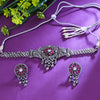 Sukkhi Nubile Pink Austrian Stone Oxidised Traditional Necklace Set for Women
