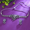 Sukkhi Pulchritudinous Silver Austrian Stone Rhodium Plated Traditional Necklace Set for Women