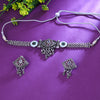 Sukkhi Seductive Silver Austrian Stone Rhodium Plated Traditional Necklace Set for Women