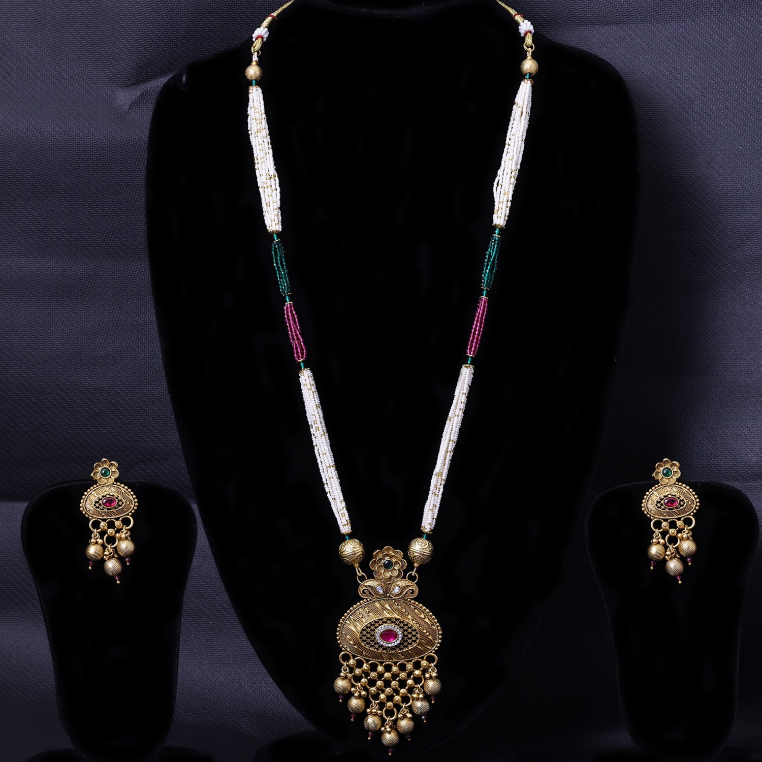 Sukkhi Studly Multicolor Austrian Stone Gold Plated Traditional Necklace Set for Women