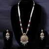 Sukkhi Flamboyant Pink And Golden Austrian Stone Gold Plated Traditional Necklace Set for Women