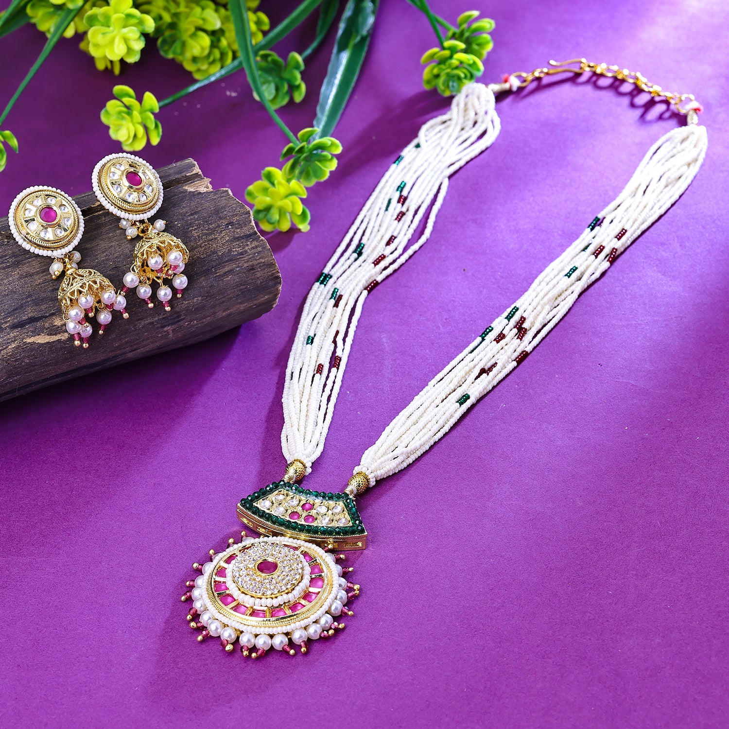 Sukkhi Riveting White Austrian Stone Gold Plated Traditional Necklace Set for Women